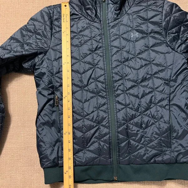 Under Armour Coldgear‎ Reactor Puffer Jacket Women's Large Quilted Zip Up Green - Image 7