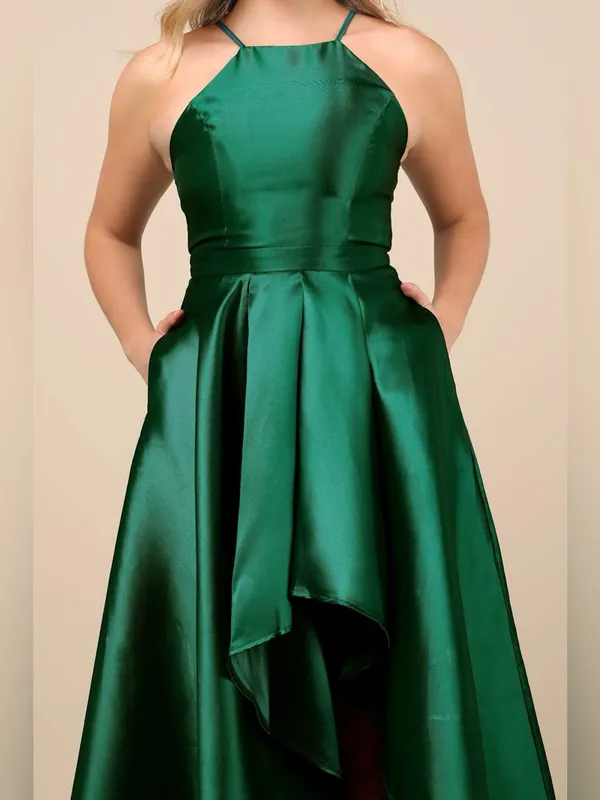 Lulus Broadway Show Emerald Green High-Low Gown Size Small NWT - Image 8