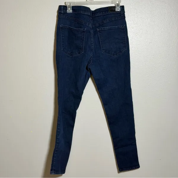Express Denim High Rise Dark Blue Streetwear Women's Skinny Jeans size‎ 12R - Image 3