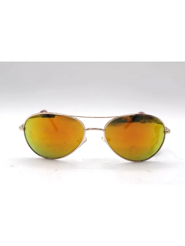 Aviator Sunglasses Gold Frame Mirrored Lenses UV400 Protection Black Pouch NEW - Image 6
