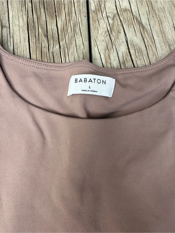 Aritzia Babaton long sleeve Light Mocha bodysuit Size L - Image 5
