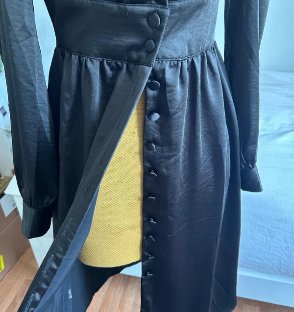 Nasty Gal Just a Touch of Your Love Satin Midi Dress in Black - Image 3