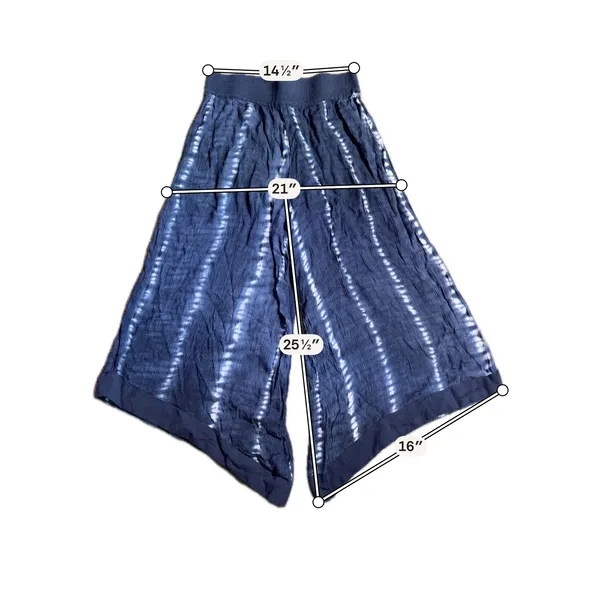 Adore Me‎ Navy Blue Tie Dye Wide Leg Lounge Pants Sharkbite Hem Small Rayon - Image 3