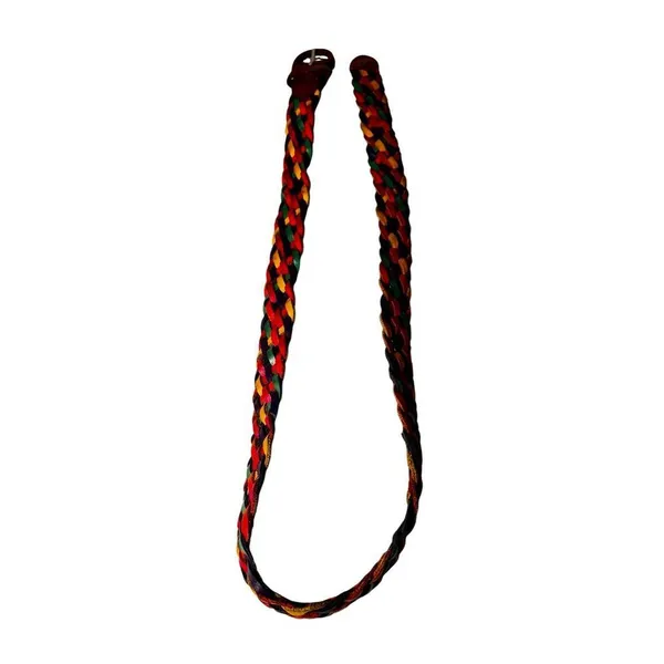 Vintage Rainbow Leather Woven Braided Belt Size S-M Eclectic Boho Festival Retro - Image 5