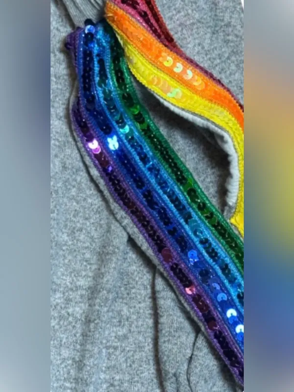 Lola + The Boys Rainbow Sequin Tracksuit Set Women’s Small - Image 14