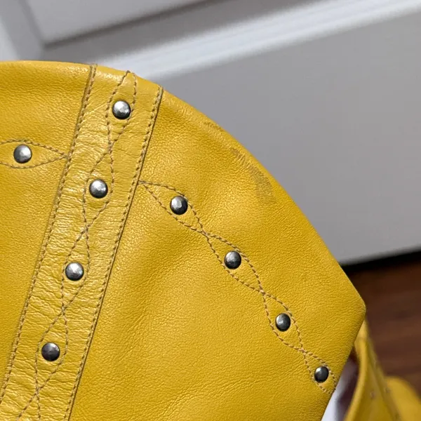 Vintage Dingo Yellow Leather Studded Cowboy Boots Retro Western Cowgirl Retro - Image 7