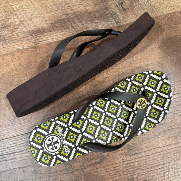 Tory Burch Platform Patterned Flip Flops - Image 9