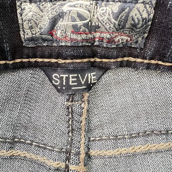 Silver Jeans Stevie Jeans Women's 27x31 Fit 30 Tapered Skinny Stretch Wisker Dark Wash - Image 3