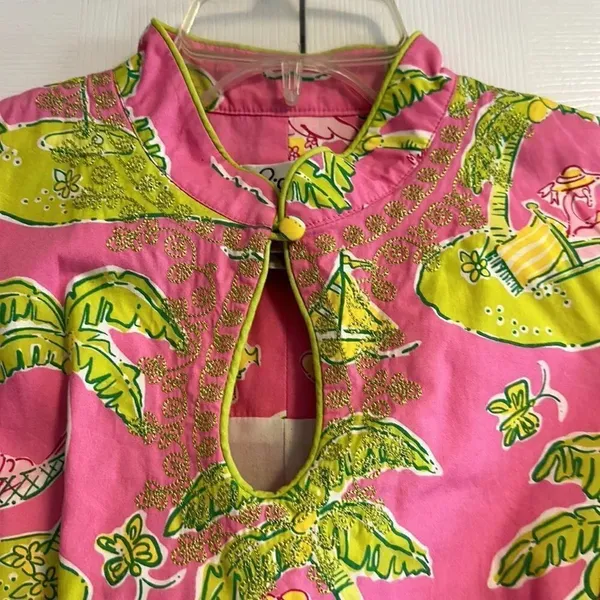 Lily Pulitzer Women’s Pink Flamingo Palm Tree & Golf Vacation Dress - Image 2
