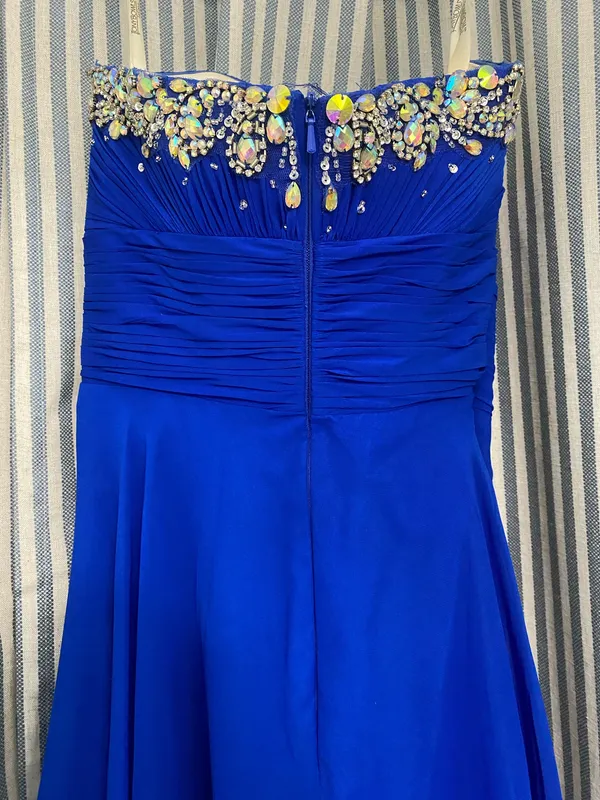 Tony Bowls royal blue strapless prom dress - Image 2