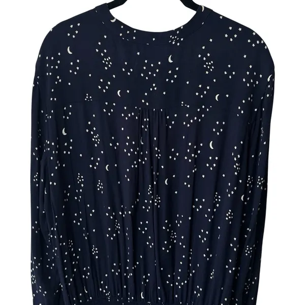 Rails Juliette‎ Navy Galaxy Long Sleeve Drop Waist Mini Dress Celestial Chic L - Image 7