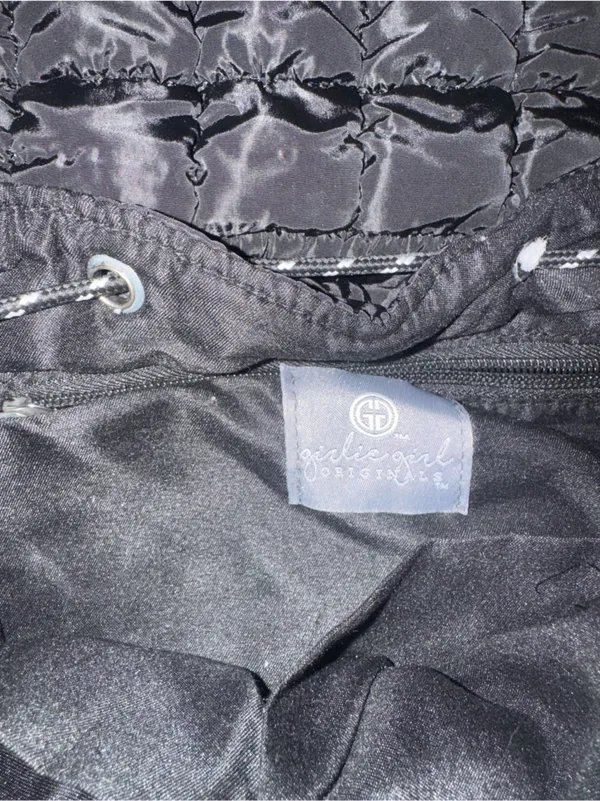 Quilted Black Nylon Women's Backpack Tote - Image 4