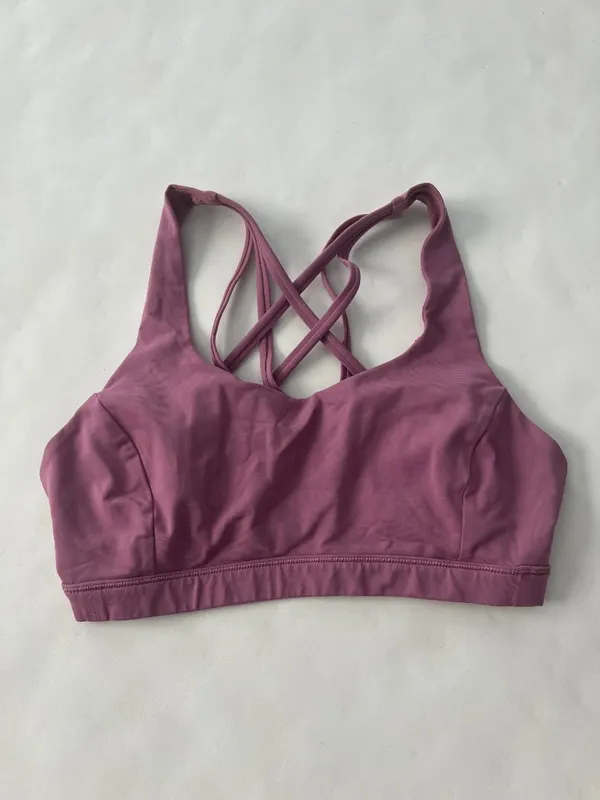 Lululemon Free To Be Serene Strappy Sports Bra Velvet Dust Purple 6 - Image 4