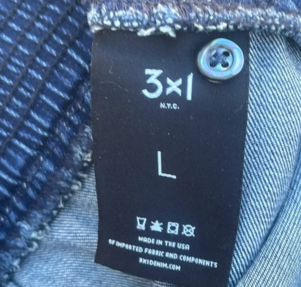 3x1 NYC Denim Jumpsuit Sz Large Straight Leg Long Sleeve Button Up Collared NWT - Image 10