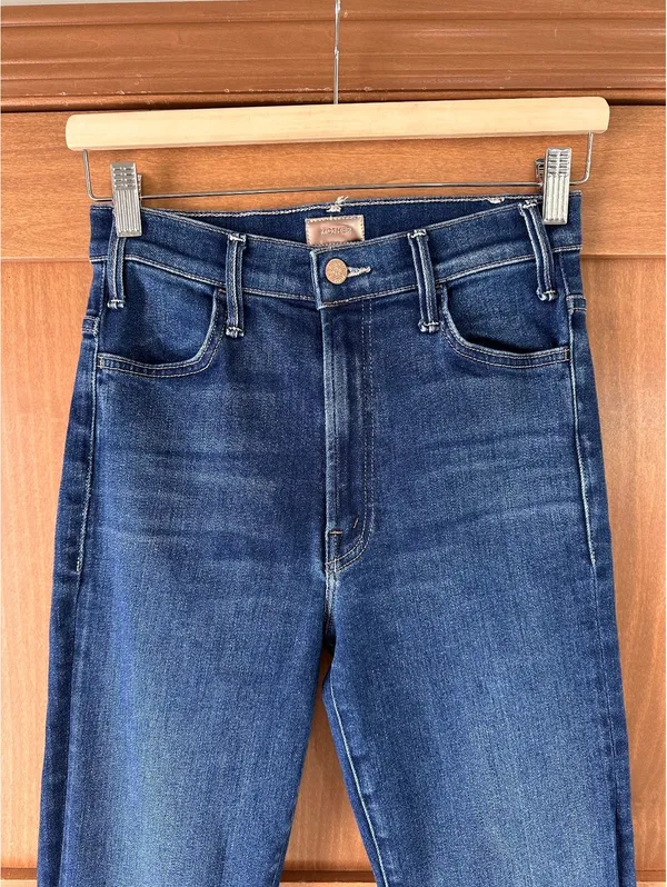 MOTHER The Hustler Ankle Fray Kick Flare Jeans in Home Movies Wash Women’s 27 - Image 3