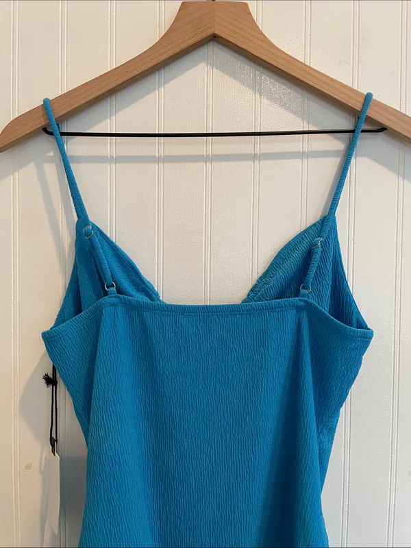 ASTR The Label Fia Bodysuit Plunging Neckline in Ibiza Blue Size L NWT - Image 6