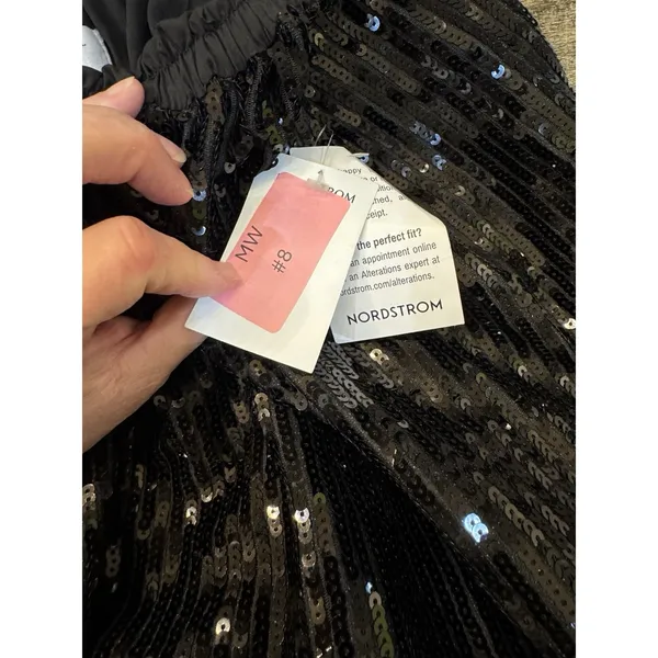 Nichole Lynel The‎ Label Mini skirt sequin bubble black Size Large Glam Cocktail - Image 7
