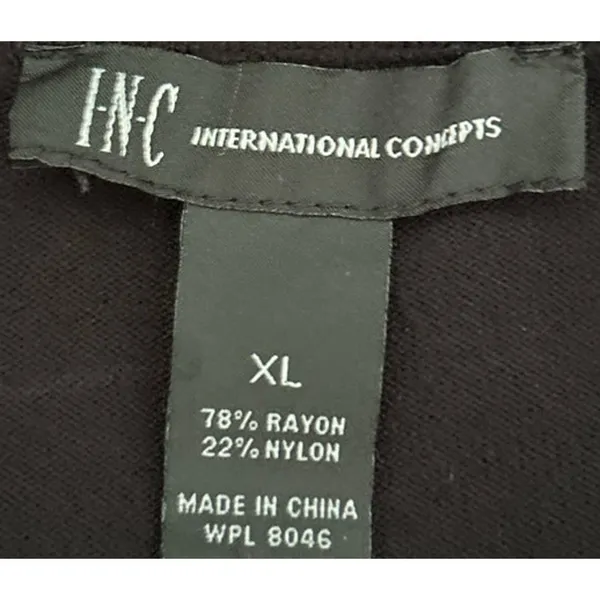 INC International Concepts Women's Black Gray Long Sleeve Sweater‎ Dress Size XL - Image 3