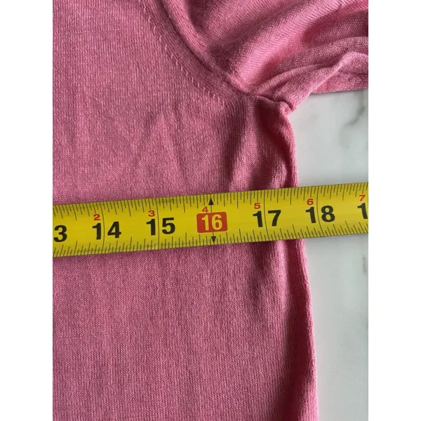 Banana Republic Silk Cashmere Sweater Womens Medium Pink Crew Neck Pullover M - Image 6