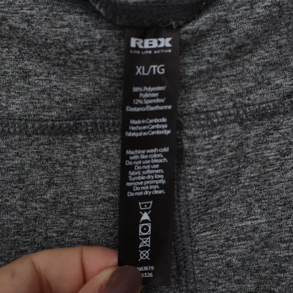 RBX Leggings Womens XL Capri Gray Heathered Stretch Activewear Excellent - Image 2