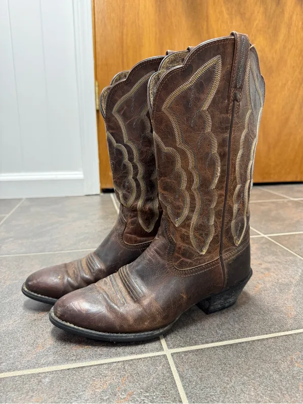 Ariat Heritage Western R Toe Cowboy Cowgirl Embroidered Boots Brown 6.5 10010266 - Image 13
