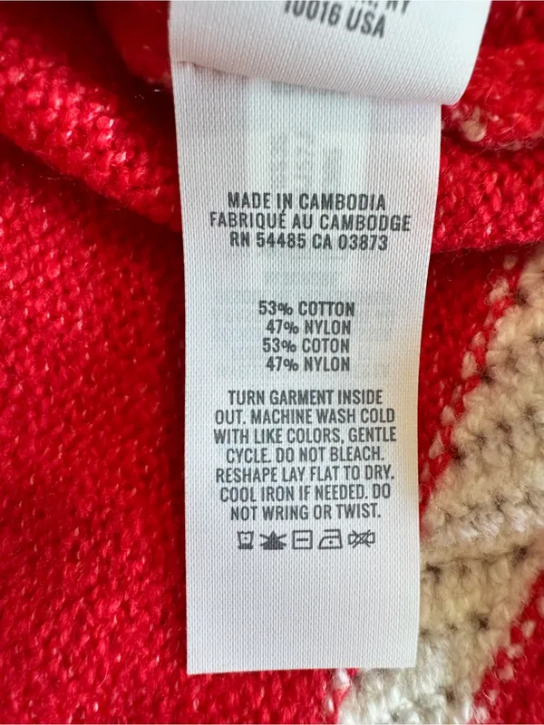 NWOT Aerie Red White Striped Oversized Crewneck Sweater M - Image 9