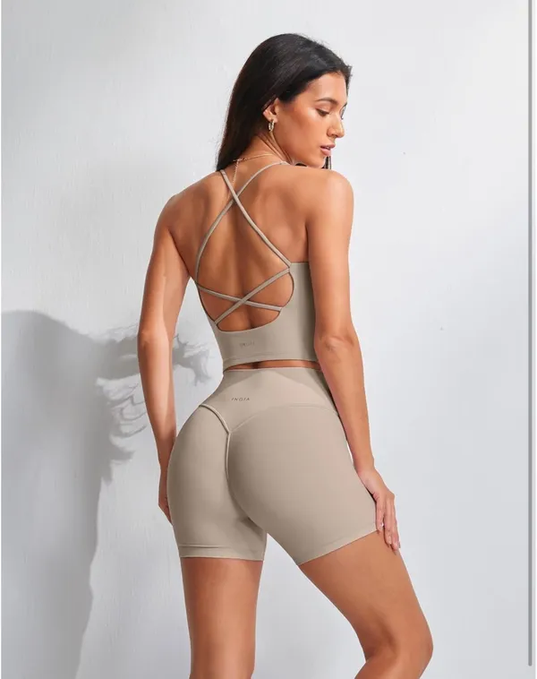 Amazon INGIA Tan Seamless Biker Shorts - Image 3