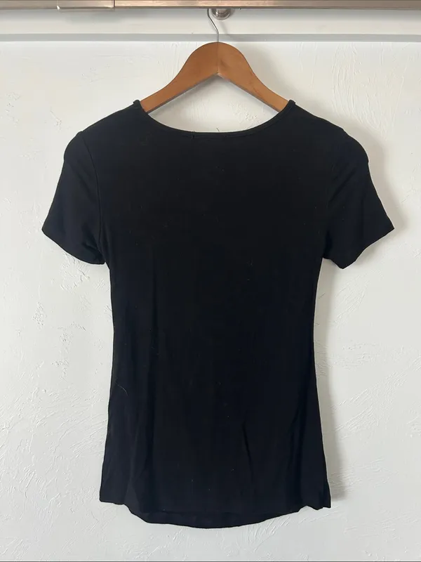 Black Cut Out Going Out Short Sleeve Tee - Image 3