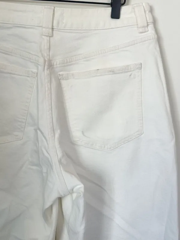 NWT Madewell The Curvy Perfect Vintage Wide-Leg Crop Jean in White - Size: 29 - Image 6