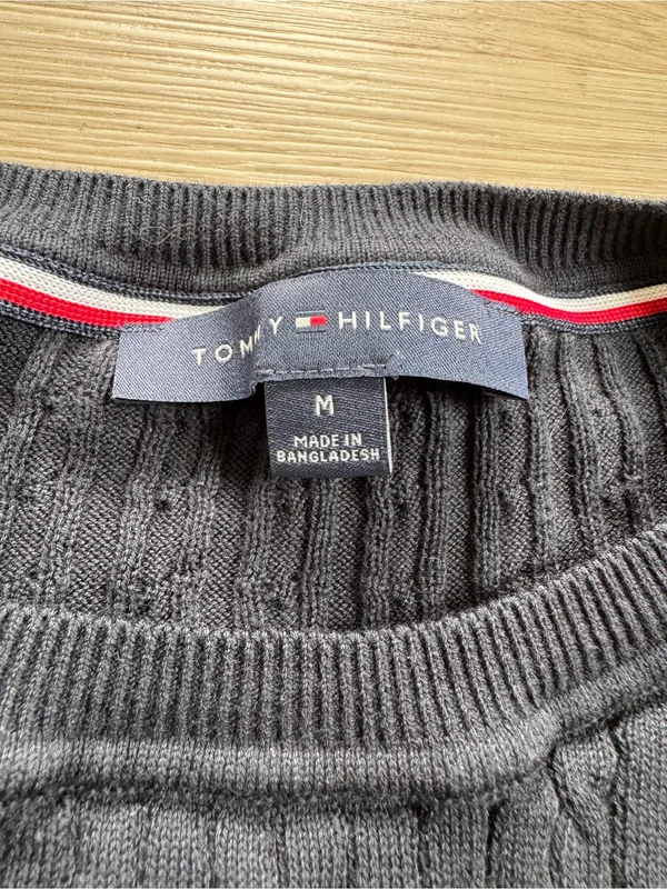 Tommy Hilfiger Navy Cable-knit Crewneck Sweater - Image 2