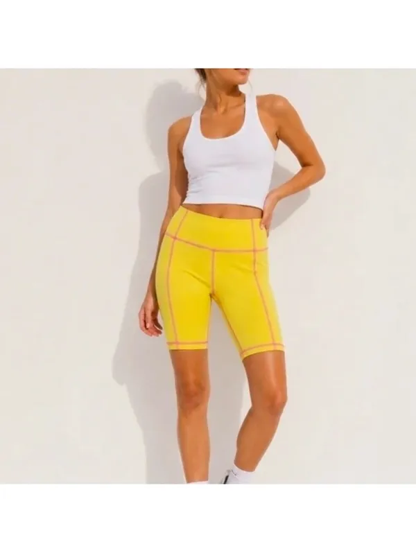 NWT Tuckernuck Sundaze Compression Biker Shorts Yellow & Pink 7” Women’s size XS - Image 14