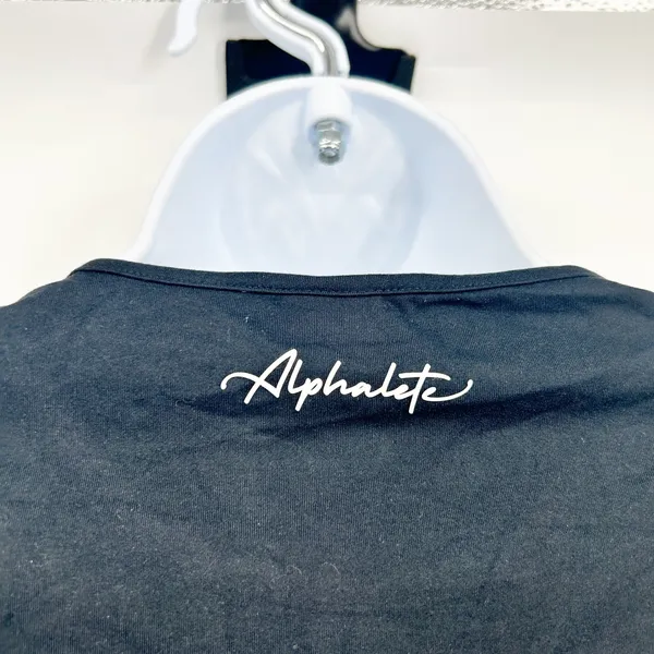 Alphalete Womens Black UltraSoft‎ Balletcore Wrap Tie Waist Athletic Crop Top S - Image 7