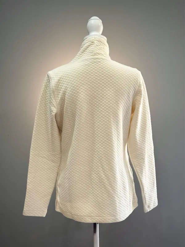 Cream L.L. Bean Textured Cowl Neck Sweater Size XS EUC - Image 2