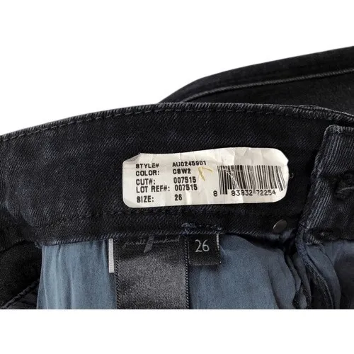 7 For All Mankind 7FAM‎ Skinny A-Pocket Jeans Vintage Black Wash Size 26 - Image 6