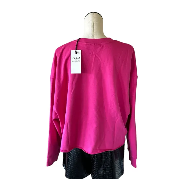 NWT PAJAR CANADA Lawson Women's Oversized Crop Sweatshirt in PINK GLOW XL - Image 11