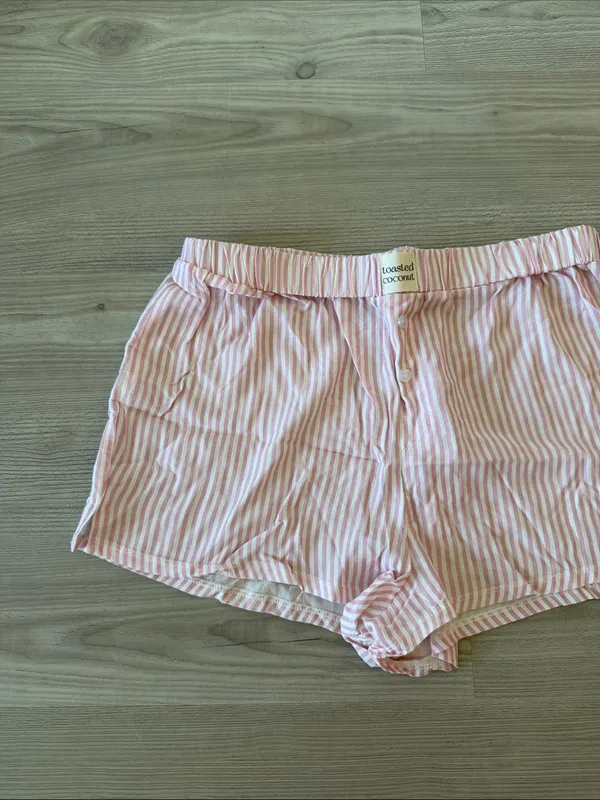 Toasted Coconut Women’s Boxer Shorts Pink Stripe - Image 3