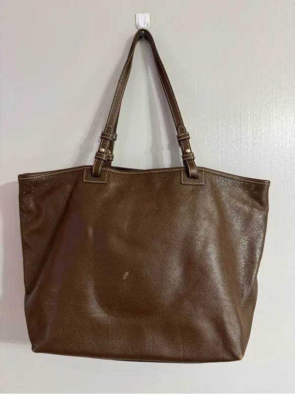 Dooney & Bourke Chocolate Brown Leather Shoulder Tote - Image 2