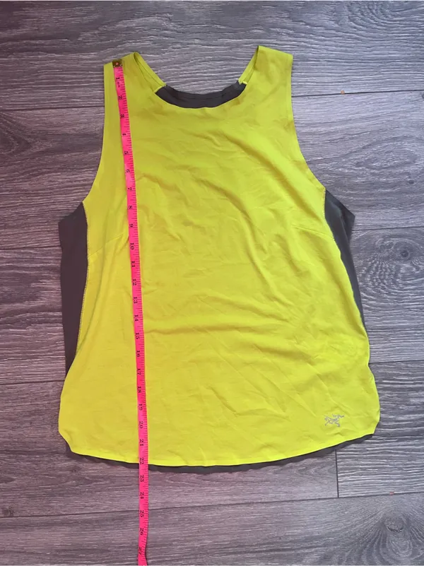 Arc’teryx Yellow Gray Gym Outdoor Workout Active Cycling Tank High Vis Running S - Image 7
