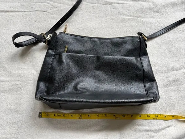 A New Day Black Pebbled Crossbody Bag with Adjustable Strap, practical, easy - Image 6