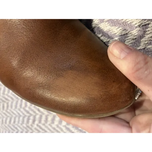 Frye & Co Italia Brown Ankle Boots Womens Size 9M Side Zip Block Heel Booties - Image 14