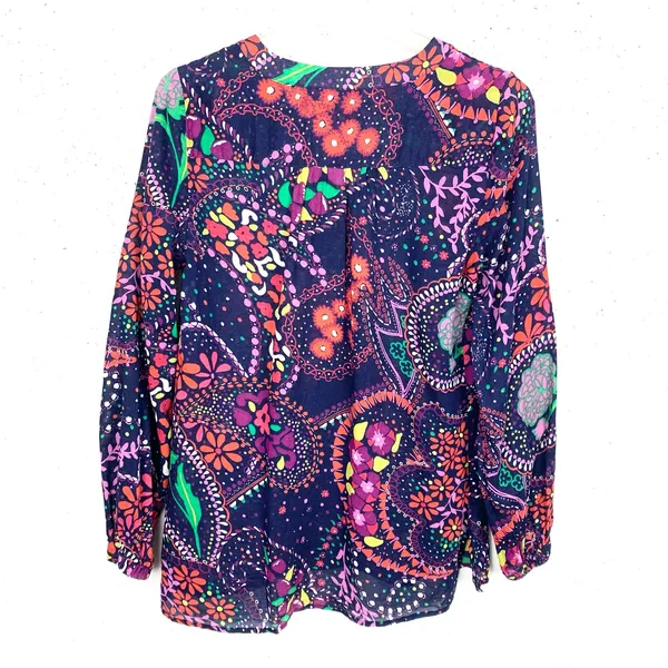 Lilly Pulitzer Garden Menagerie Providence Blouse Purple Red Floral Size Small - Image 3