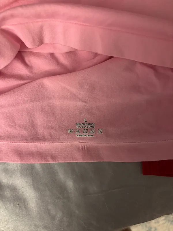 Long Sleeve Workout Top Pink Size L - Image 3