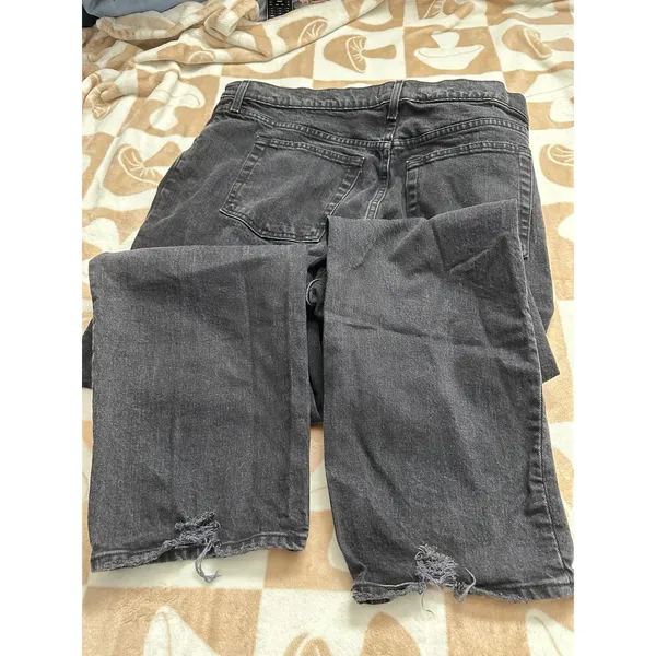 Abercrombie & Fitch The 90's Straight Ultra High Rise Black‎ Jeans Size 35 - Image 12