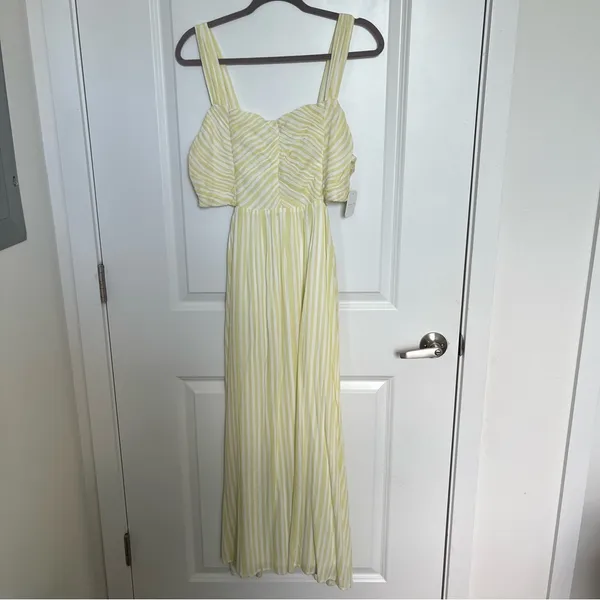 Altar’d State Butter Yellow Striped Maxi Dress Size Small Available NWT - Image 5