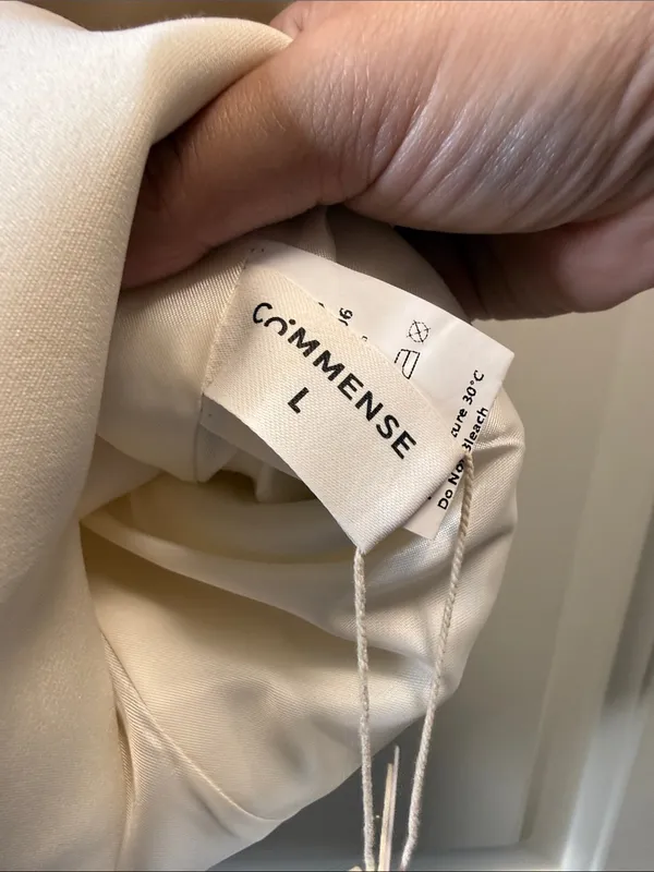 Commense Cream Strapless Sweetheart Tube Top Button Front Large NWT - Image 4