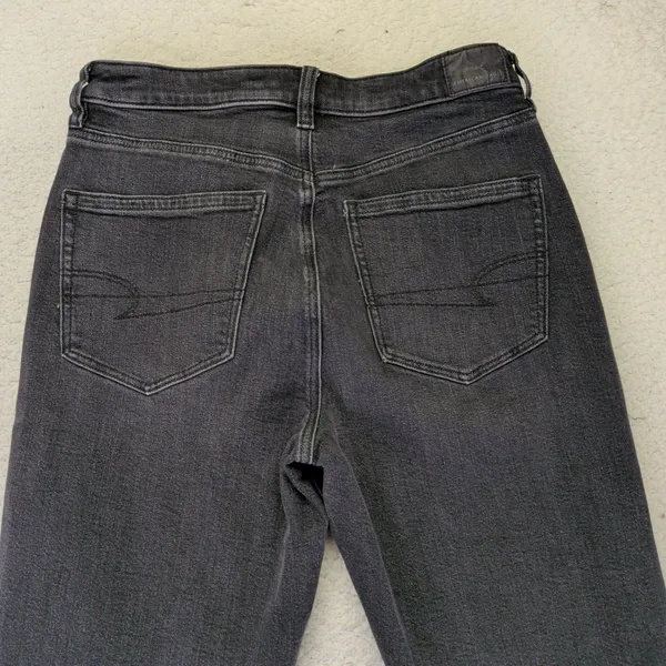 American Eagle Strigid Mom Jean Women 6 Regular‎ Washed Black High Rise - Image 9