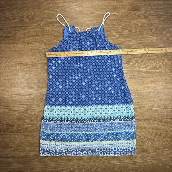 Hollister Blue Boho Shift Dress Women's M Sleeveless Tassel Mini Viscose Travel - Image 8