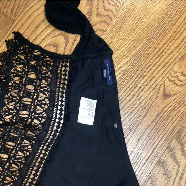 American Eagle Boho tie Back halter top Black. Size Medium - Image 6