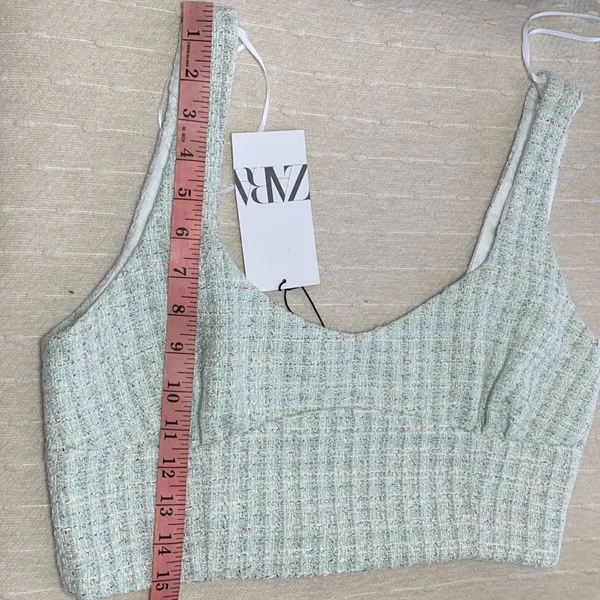 Zara‎ textured corset top fully lined side zipper Size L - Image 10