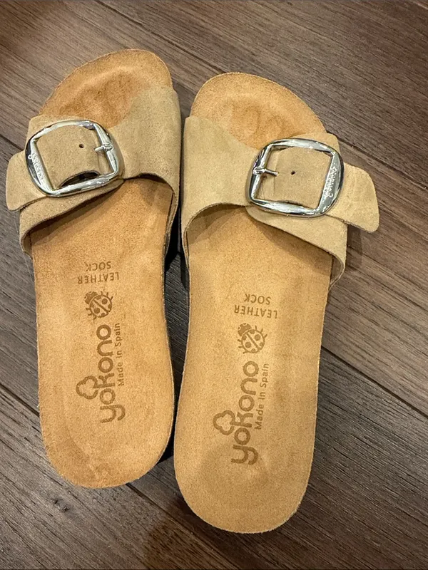 YOKONO Slide Sandal in Beige Suede Size 9 - C73-001 - Image 5